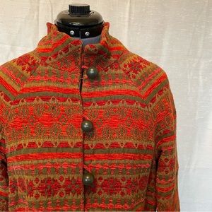 Vintage handcrafted brocade coat, size 6